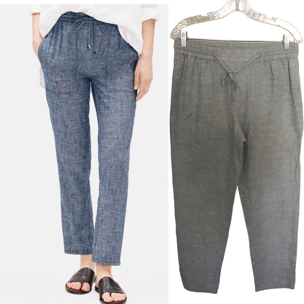 Eileen Fisher Hemp & Organic cotton Chambray Pants - Picture 8 of 8